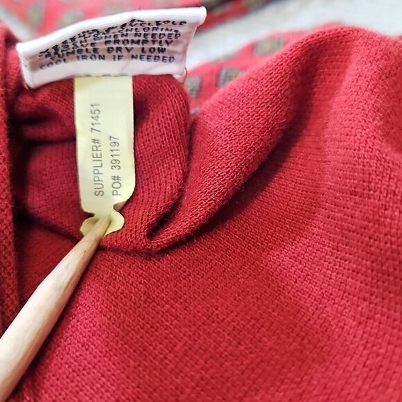 Ralph Lauren Polo Rugby Shirt Men's M Red Geometric Long Sleeve Barrell Cuff - Picture 5 of 15